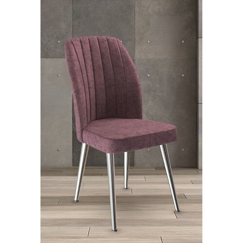 Hanah home set trpezarijskih stolica Platinum 6 kom, puder roze tkanina Jerry, hromirane metalne noge Cene