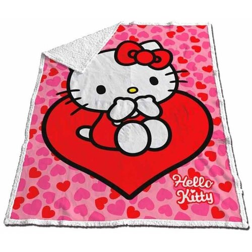 Hello Kitty Deka coral sherpa 120 x 150 cm Cene