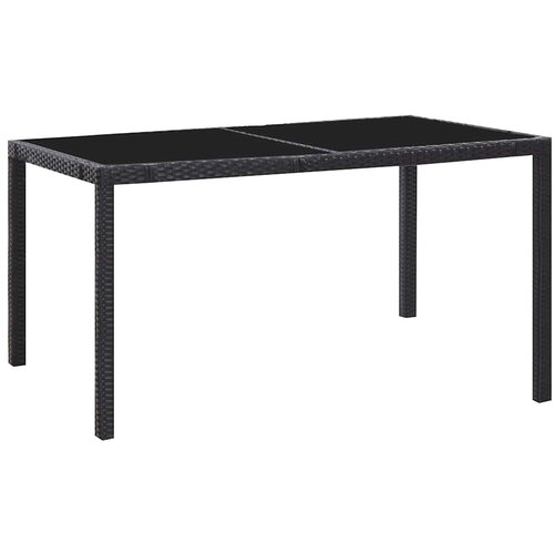  7-dijelni vrtni blagovaonski set od poliratana crni Crna Dužina stola 150 cm Slike