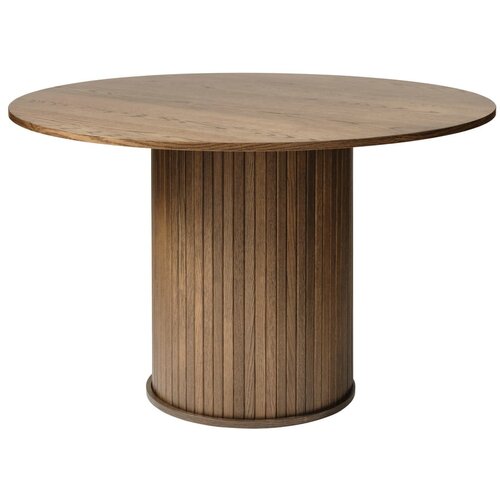 Unique Furniture Okrogla jedilna miza v hrastovem dekorju &amp;oslash; 120 cm Nola &amp;ndash; Slike