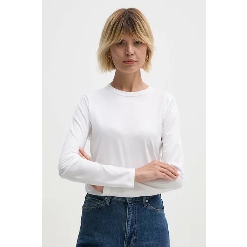 Calvin Klein Bombažna majica z dolgimi rokavi bela barva, K20K207572