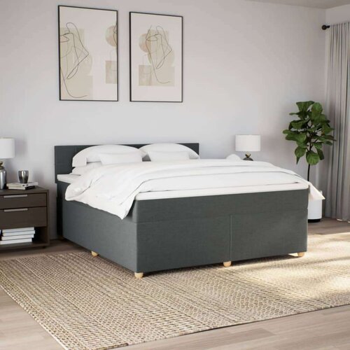 VidaXL Okvir kreveta s oprugama i madrac svjetlosivi 180x200cm tkanina Slike