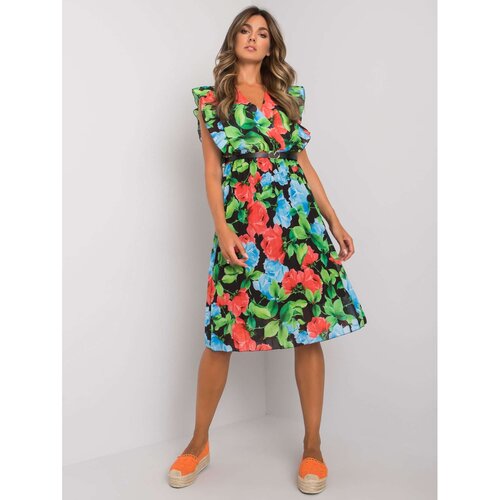 Fashion Hunters Black and red pleated dress Slike