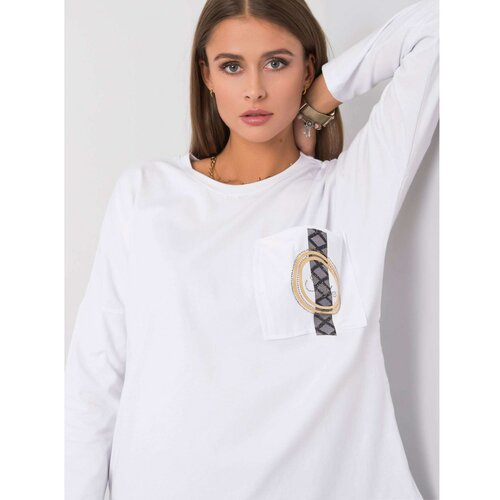 Fashion Hunters Bijela pamučna bluza Slike