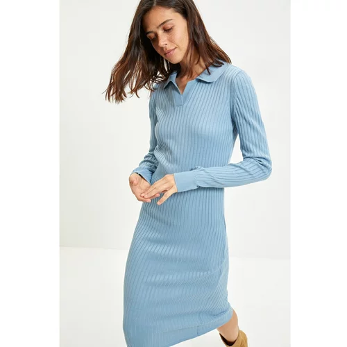 Trendyol Blue Polo Neck Sweater Dress