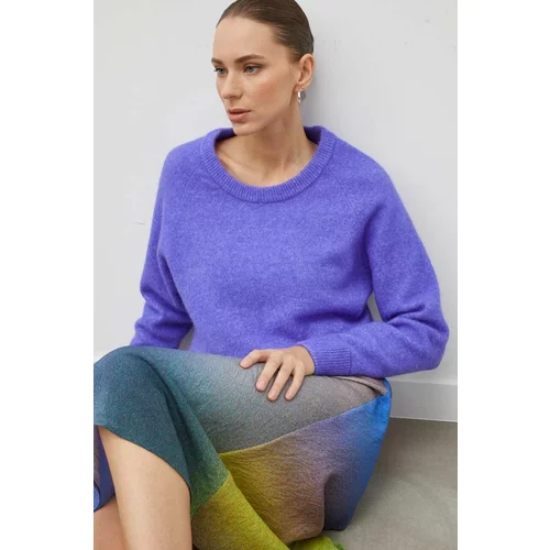 Samsoe Samsoe Volnen pulover ženski, vijolična barva