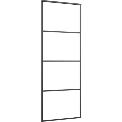  Drsna vrata iz aluminija in ESG stekla 76x205 cm črna, (20707260) Cene