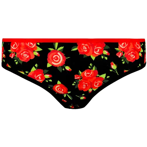 Frogies Women's panties Black Red Rose