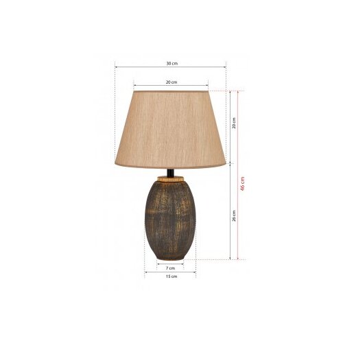 Opviq Rjava/v zlati barvi namizna svetilka s tekstilnim senčilom (vi&amp;scaron;ina 46 cm) &amp;ndash; Slike