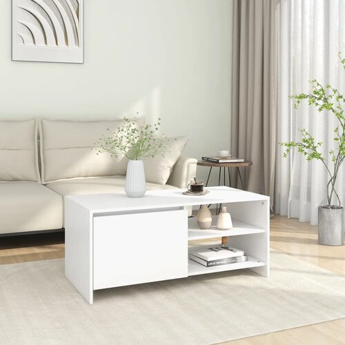 vidaXL klubska mizica bela 102x50x45 cm konstruiran les Cijene