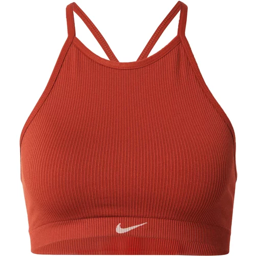 Nike Sportski grudnjak taupe siva / ciglasto crvena