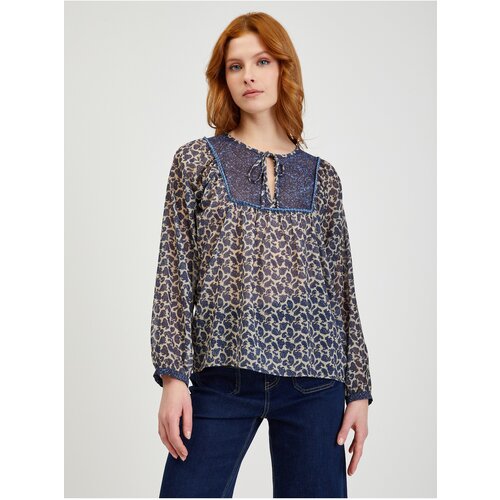 Orsay Dark blue Women's Patterned Blouse - Women Cene