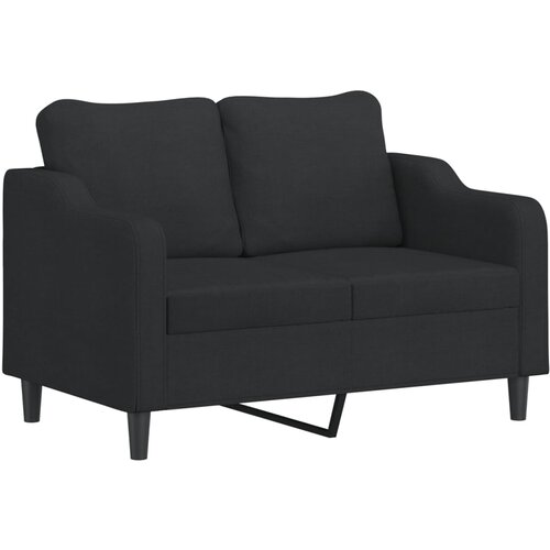  2-dijelni set sofa s jastucima crni od tkanine Slike