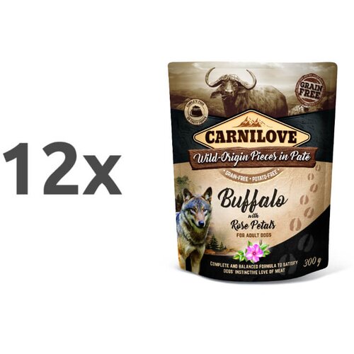 Carnilove dog adult - bivol & rožni listi, vrečka 300g 12 x 300 g Cene