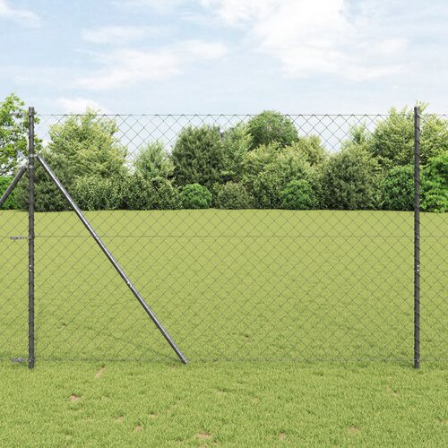 vidaXL verižna ograja set 2 siva jeklo 25 x 1,5 m trajna Cene