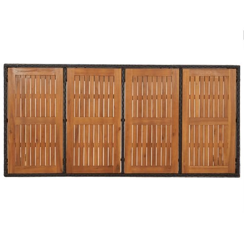  9-dijelni vrtni blagovaonski set s jastucima crni od poliratana Crna Dužina stola 190 cm Slike