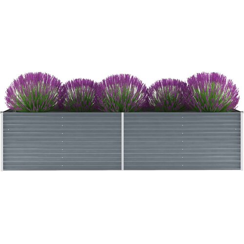 vidaXL Visoka greda iz pocinkanega jekla 320x80x77 cm sive barve Cene