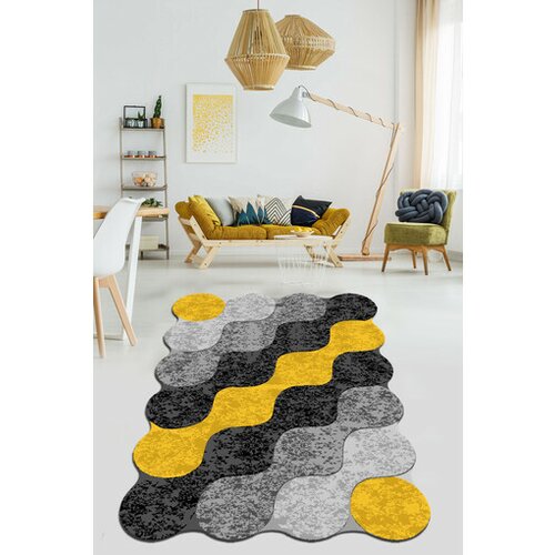 Tepih žuto crno sivi dezen, 120x180 cm Cene