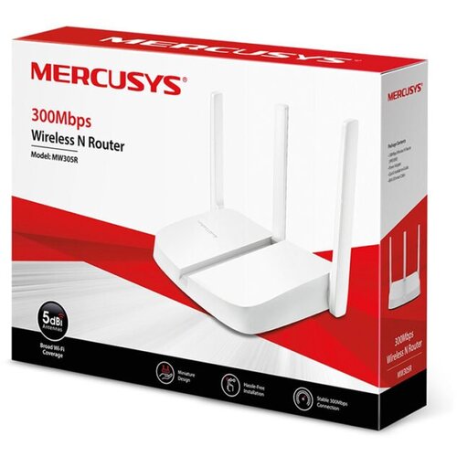 Router Mercusys MW305R 300Mbps, 3x5dBi fixed omni directional antennas, 4&times;10/100Mbps LAN ports, IEEE 802.11n, IEEE 802.11g, IEEE 802.11b, 2.4GHz, CE, Cijene