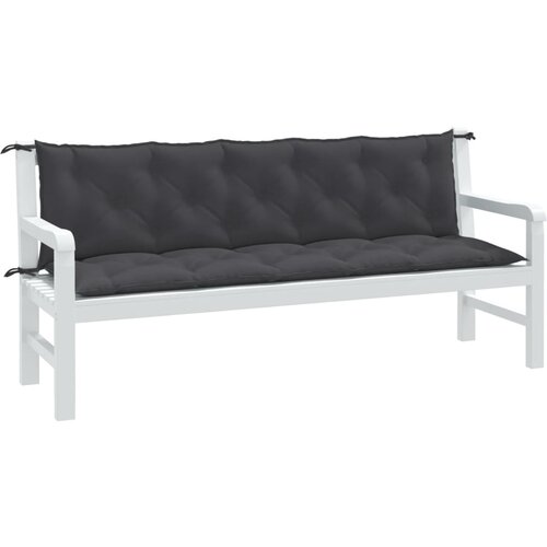 The Living Store Blazina za vrtno klop 2 kos melanž antracit 180x50x7 cm blago - Blazina Za Vrtno Klop, (21479688) Slike