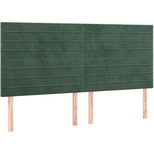  Uzglavlja 4 kom tamnozeleni 80x5x78/88 cm bar&amp;scaron;unasta Slike