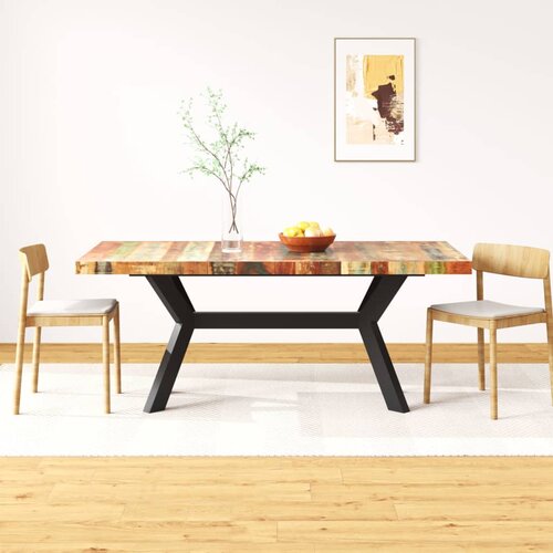 Furnova Jedilna miza trden predelan les in jeklo 180 cm, (21946407) Slike