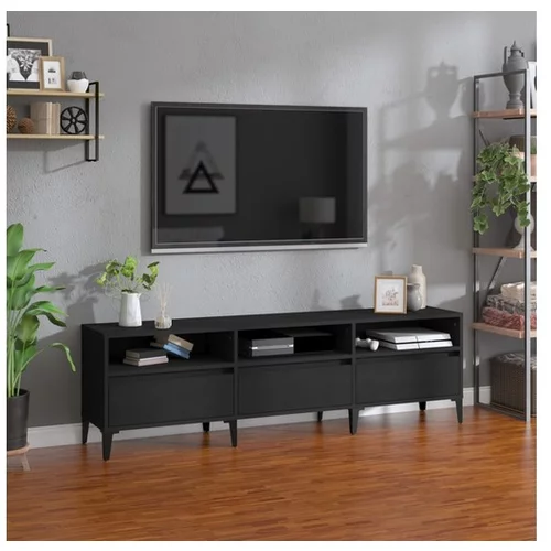  TV omarica črna 150x30x44,5 cm inženirski les