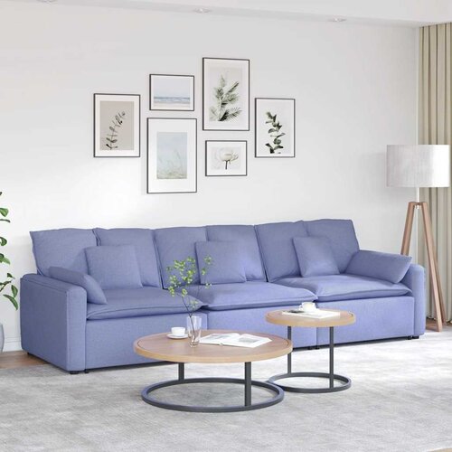  Modularna sofa s jastucima, traperice plave boje Slike