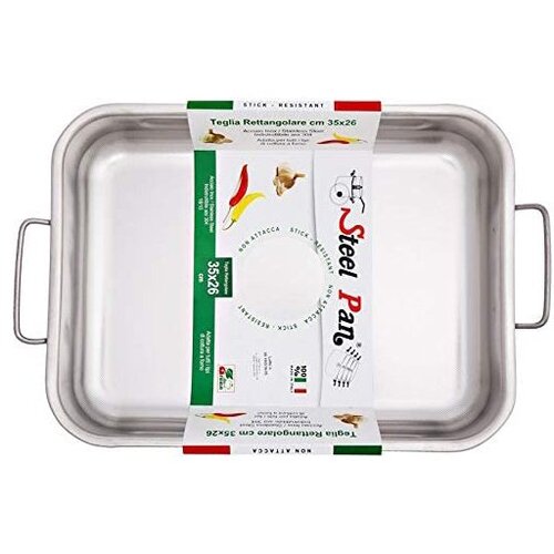 Toninelli steel Pan pravokoten pekač 35x26cm, inox 5856 35x26 cm 8015094101825 Slike