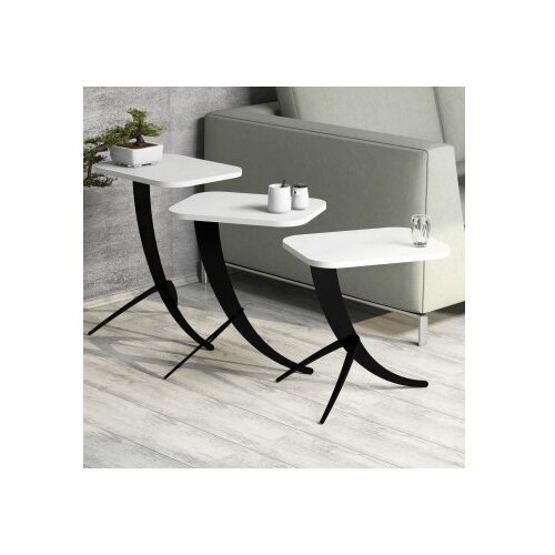 Hanah home Set klub stolova, 3 komada Pion Bijeli Slike