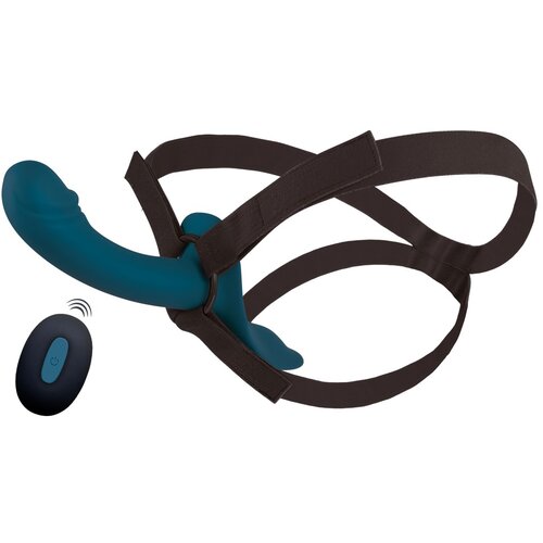 You2Toys Strap-On Set Harness &amp;amp; 2-Motors Vibrator with Remote Blue Slike