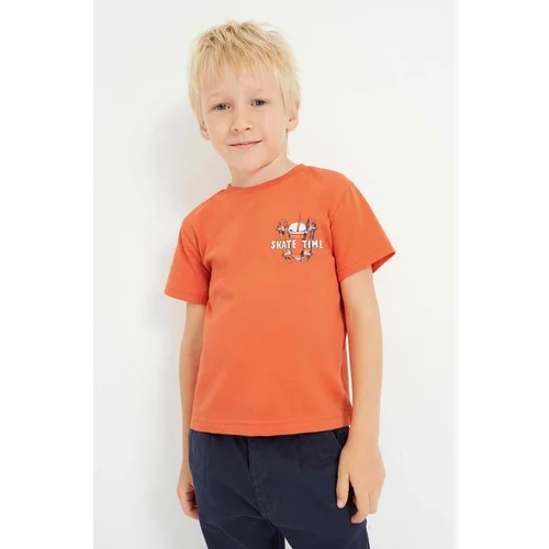 Mayoral Dječja pamučna majica kratkih rukava boja: narančasta, s tiskom