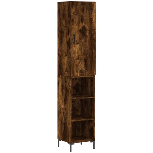 Maison Chic Visoka omara - Komoda - Predalnik dimljeni hrast 34,5x34x180 cm inženirski les, (21718863) Slike