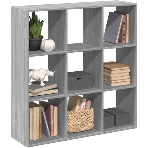 VidaXL Pregrada s knjižno omaro siva sonoma 102x29x103,5 cm inž. les Slike