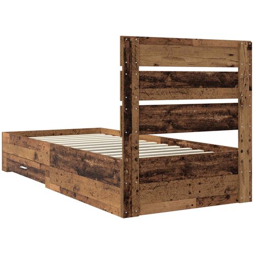  Krevetna konstrukcija Staro drvo 100 x 200 cm Konstruirano drvo Smeđa 203 x 103 x 100 cm Slike