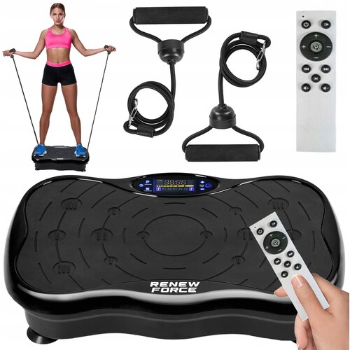  LCD fitness platforma za vježbanje vibracija s priborom do 150 kg crne Cijene