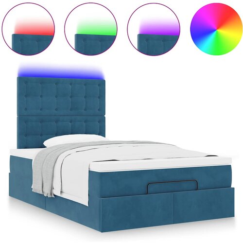 vidaXL Okvir kreveta s madracima tamnoplavi 120x200 cm bar&scaron;unasti Cijene
