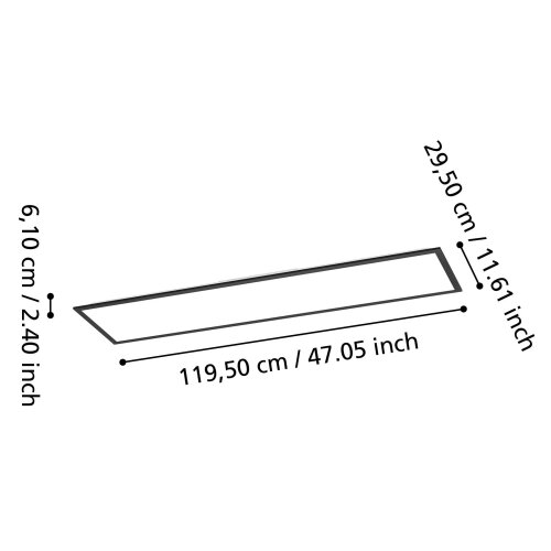 Eglo 901509-LED RGBW plafonski povr&amp;scaron;inski panel MORADILLO-Z LED/34W/230V 120x30cm crna Slike