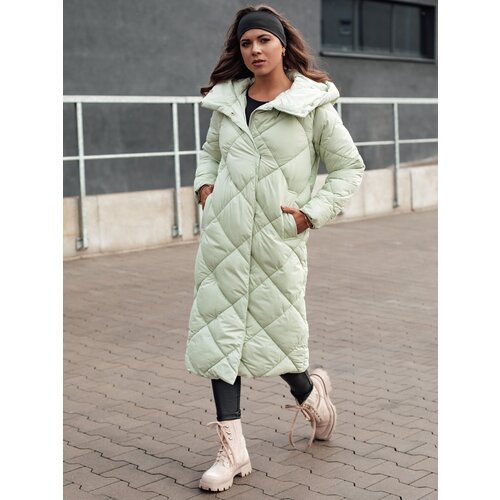 DStreet Women's winter quilted jacket with hood FEMACOAT green Slike