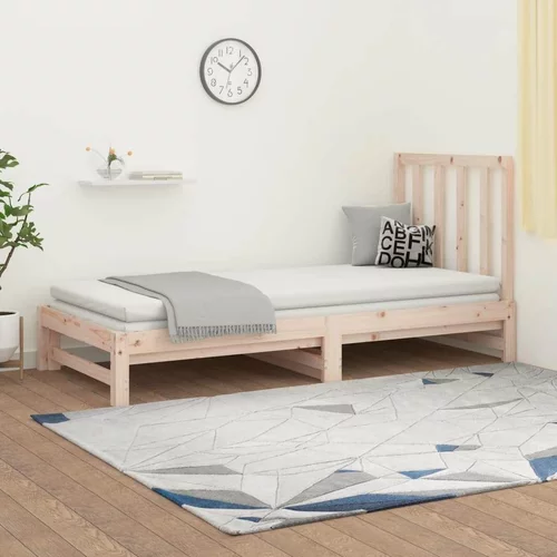  Izvlečna dnevna postelja 2x(90x200) cm trdna borovina, (20726220)