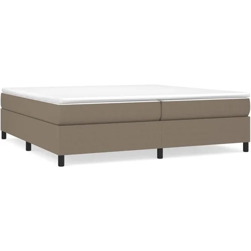 vidaXL Box spring postelja z vzmetnico taupe 200x200 cm blago, (20724695)