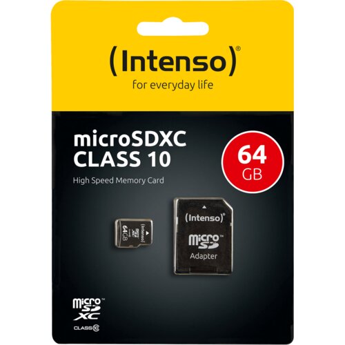 Intenso Micro SD Kartica 64GB Class 10 sa adapterom - SDXCmicro+ad-64GB/Class10 Cijene