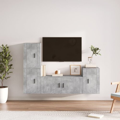 vidaXL 4-dijelni set TV ormarića siva boja betona drveni Cene