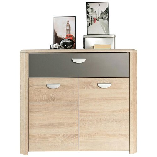 CARRYHOME Komoda Yoop, Barva Hrasta, Antracit Cene