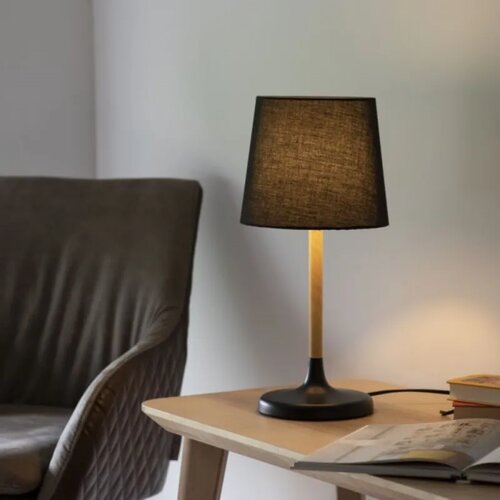  Stona lampa crna-drvo 1xE14 JUST LIGHT Cene