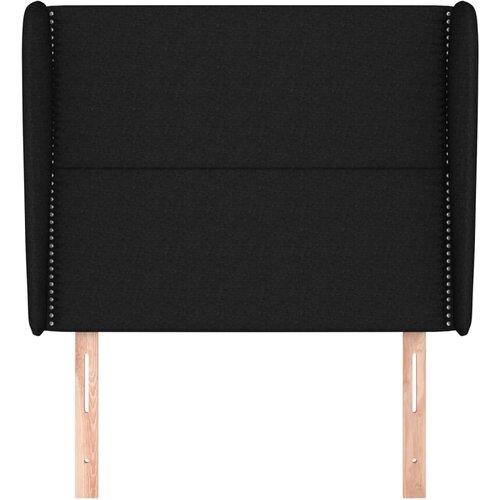  Uzglavlje s u&amp;scaron;ima crno 103x23x118/128 cm od tkanine Slike