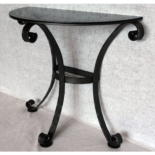  Runo kovan polukruni zidni stol sa staklom 85x43cm Slike
