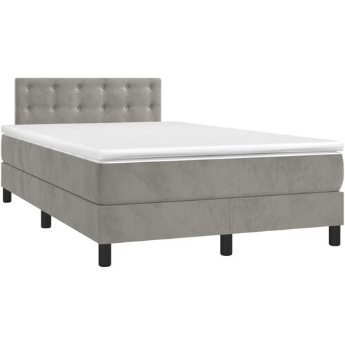 Maison Chic Box spring postelja - Vzmetna postelja z vzmetnico svetlo siva 120x190 cm žamet SL10109, (21903310) Cene