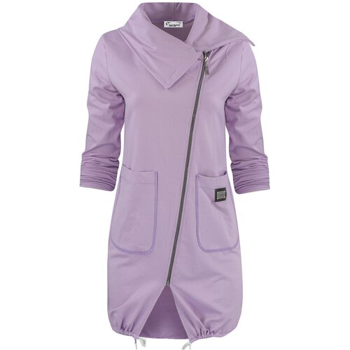 Pri Thin long sweatshirt with a diagonal zipper and a BEATA neck warmer Cene