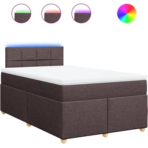 VidaXL Box spring postelja z vzmetnico temno rjav 120x200 cm blago, (21273563) Slike